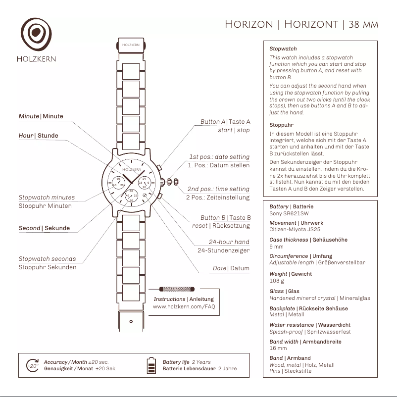 Page 1 de la notice Manuel utilisateur Holzkern Schneesturm