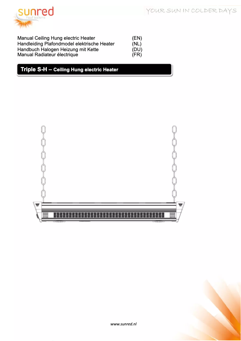 Page n°1 - Manuel utilisateur SunRed TRIPLE S-H