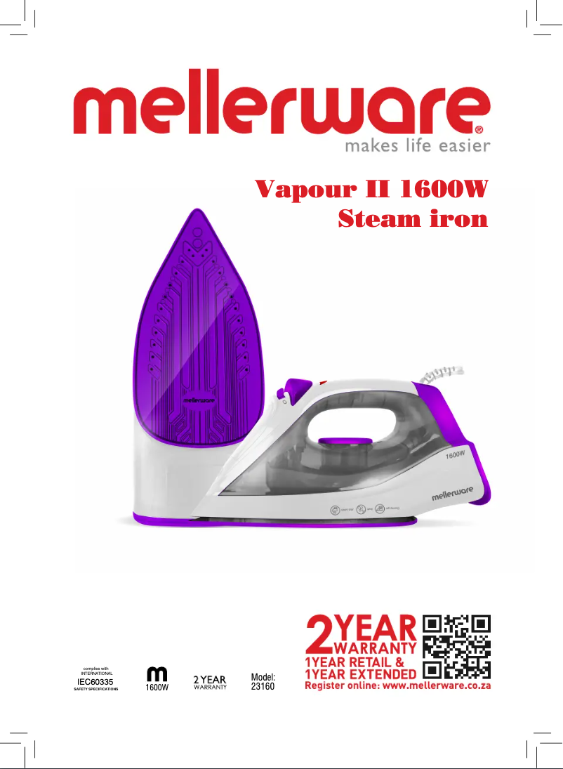 Page n°1 - Manuel utilisateur Mellerware Vapour II 23160