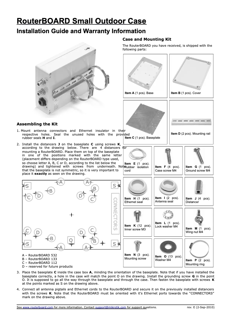 Page 1 de la notice Manuel utilisateur Mikrotik CAOTS