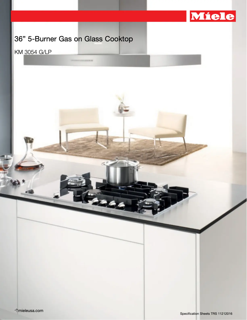 Page n°1 - Fiche technique Miele KM 3054
