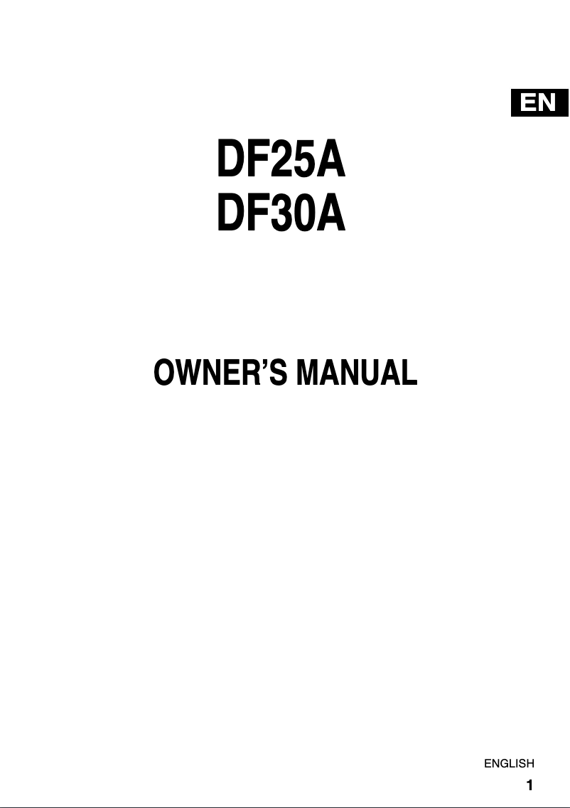 Page n°1 - Manuel utilisateur Suzuki DF25A