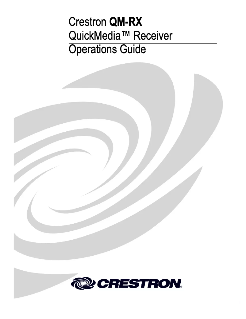 Image de la première page du manuel de l'appareil QM-RX