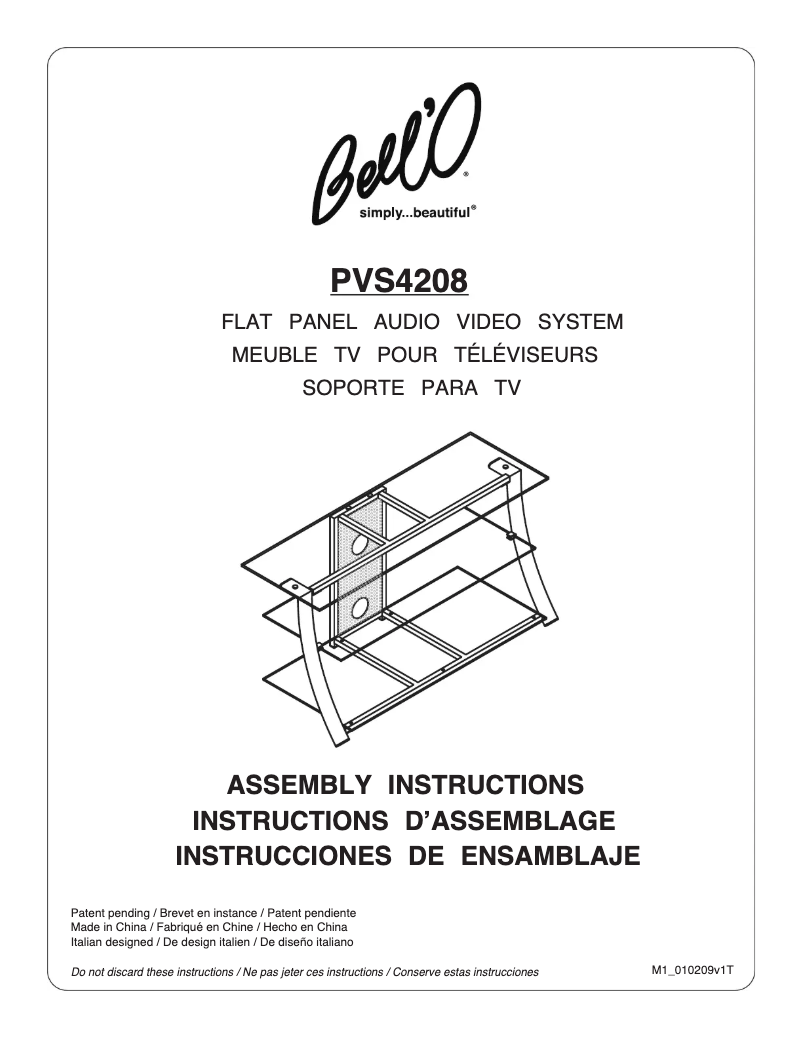 Page n°1 - Manuel utilisateur Bell'O PVS-4208HG