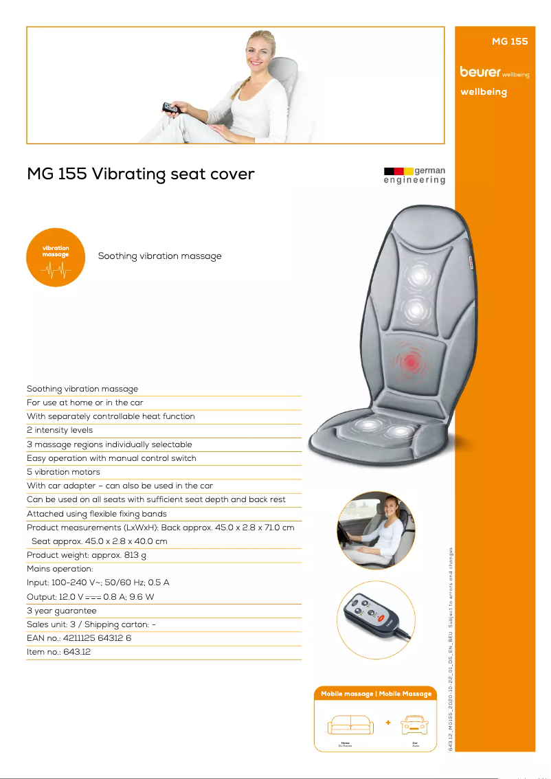 Image de la première page du manuel de l'appareil MG 155