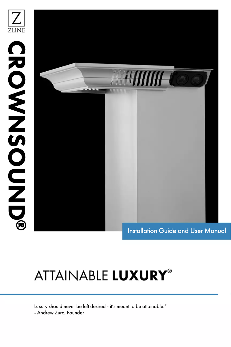 Page n°1 - Manuel utilisateur ZLine CrownSound KN4CRN-BT