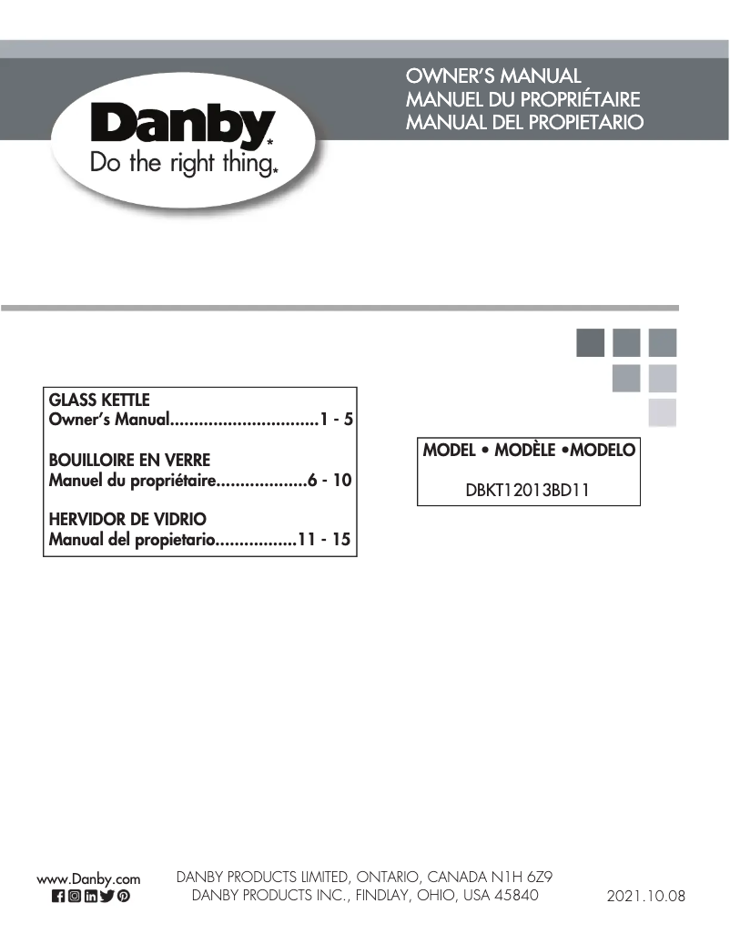 Page 1 de la notice Manuel utilisateur Danby DBKT12013BD11