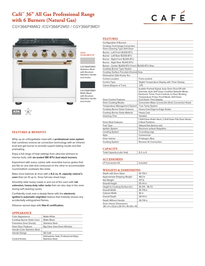 Image de la première page du manuel de l'appareil CGY366P3MD1