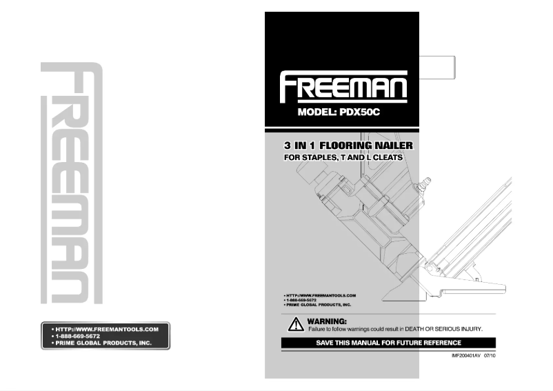 Page n°1 - Manuel utilisateur Freeman PDX50C