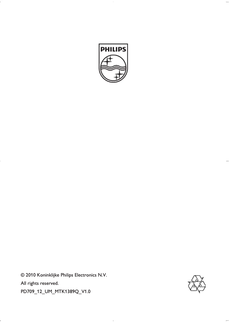 Page 1 of the manual User Manual Philips PD709