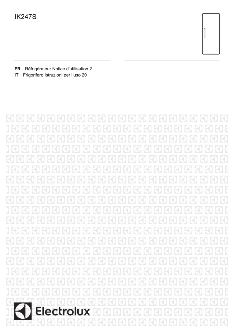 Page 1 de la notice Manuel utilisateur Electrolux IK247SL