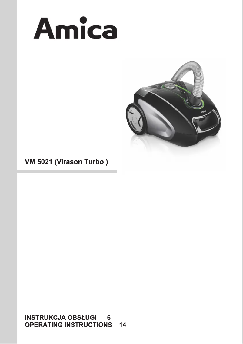 Page n°1 - Manuel utilisateur Amica Solano Turbo VM 5021