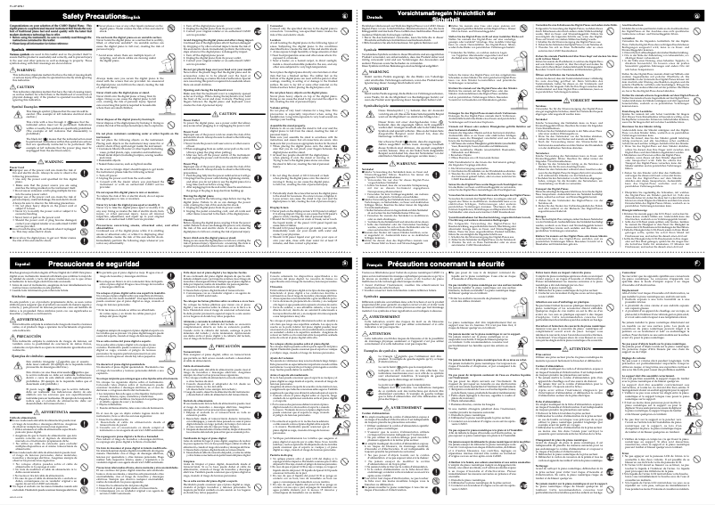 Page n°1 - Instructions de sécurité Casio Celviano AP-80R