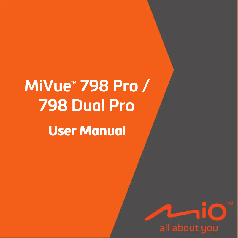 Image de la première page du manuel de l'appareil MiVue 798 Dual Pro