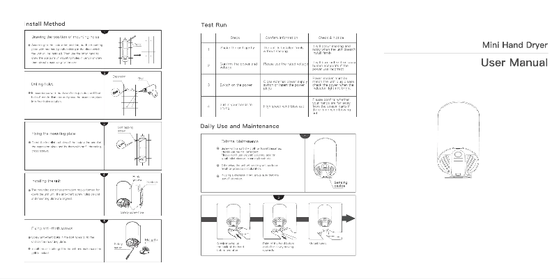 Page 1 de la notice Instructions / montage Thermex Mini Jet-dryer