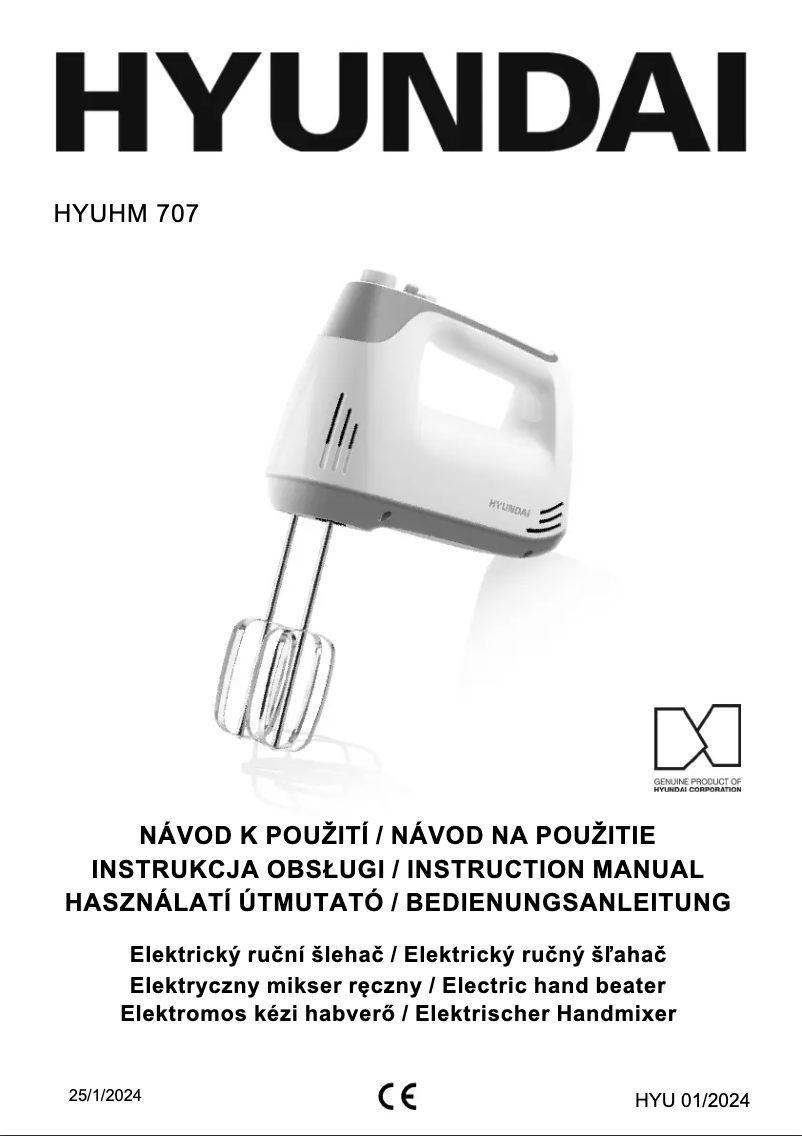 Page n°1 - Manuel utilisateur Hyundai HM 707