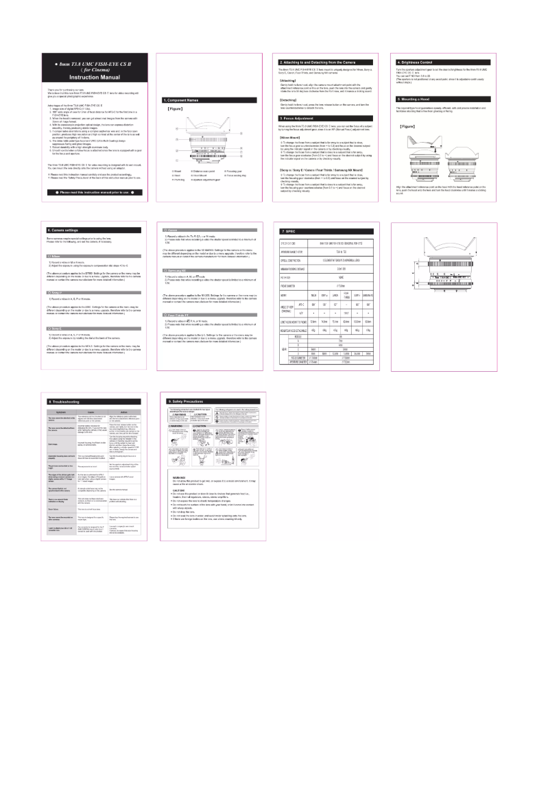 Page n°1 - Manuel utilisateur Rokinon Digital Photo HD8M-NEX