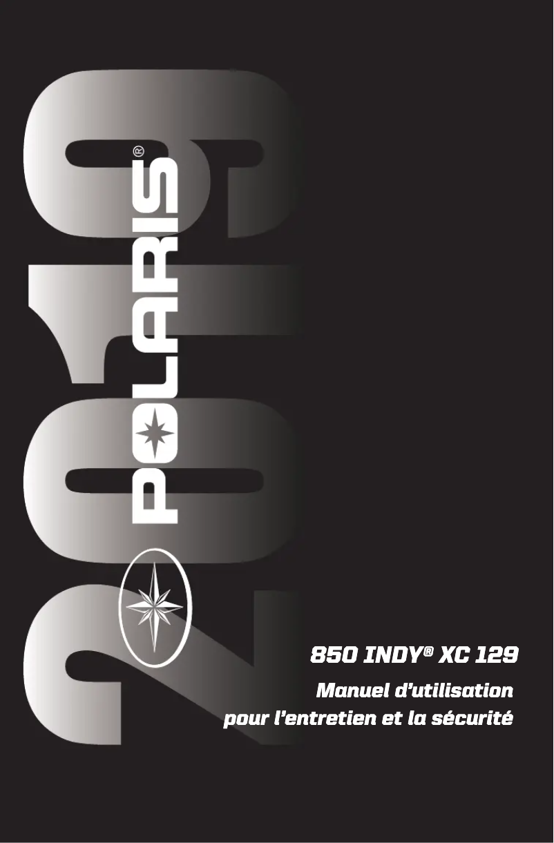 Page n°1 - Manuel utilisateur Polaris 850 Indy XC 129 (2019)