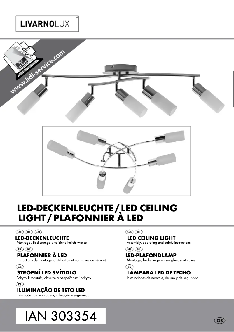 Page 1 de la notice Manuel utilisateur Livarno Lux IAN 303354
