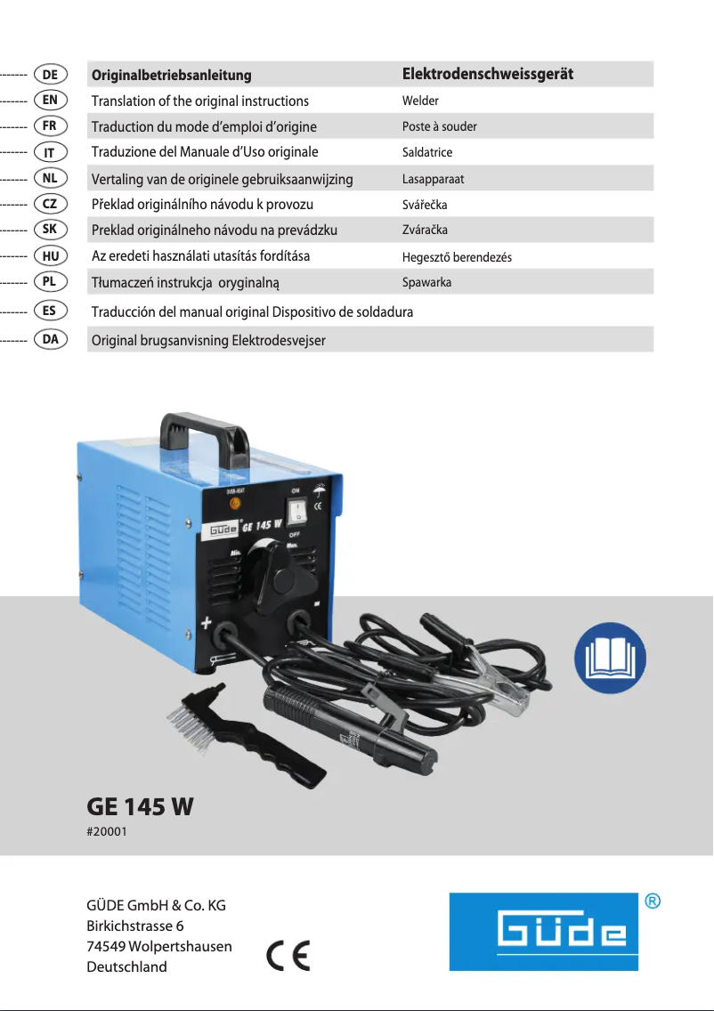 Page 1 de la notice Manuel utilisateur Güde GE 145 W