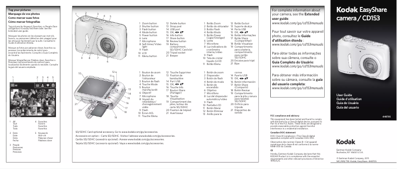 Page n°1 - Manuel utilisateur Kodak EasyShare CD153