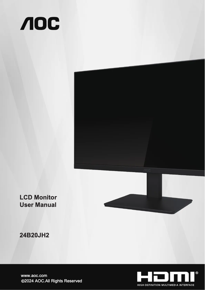 Page n°1 - Manuel utilisateur AOC 24B20JH2