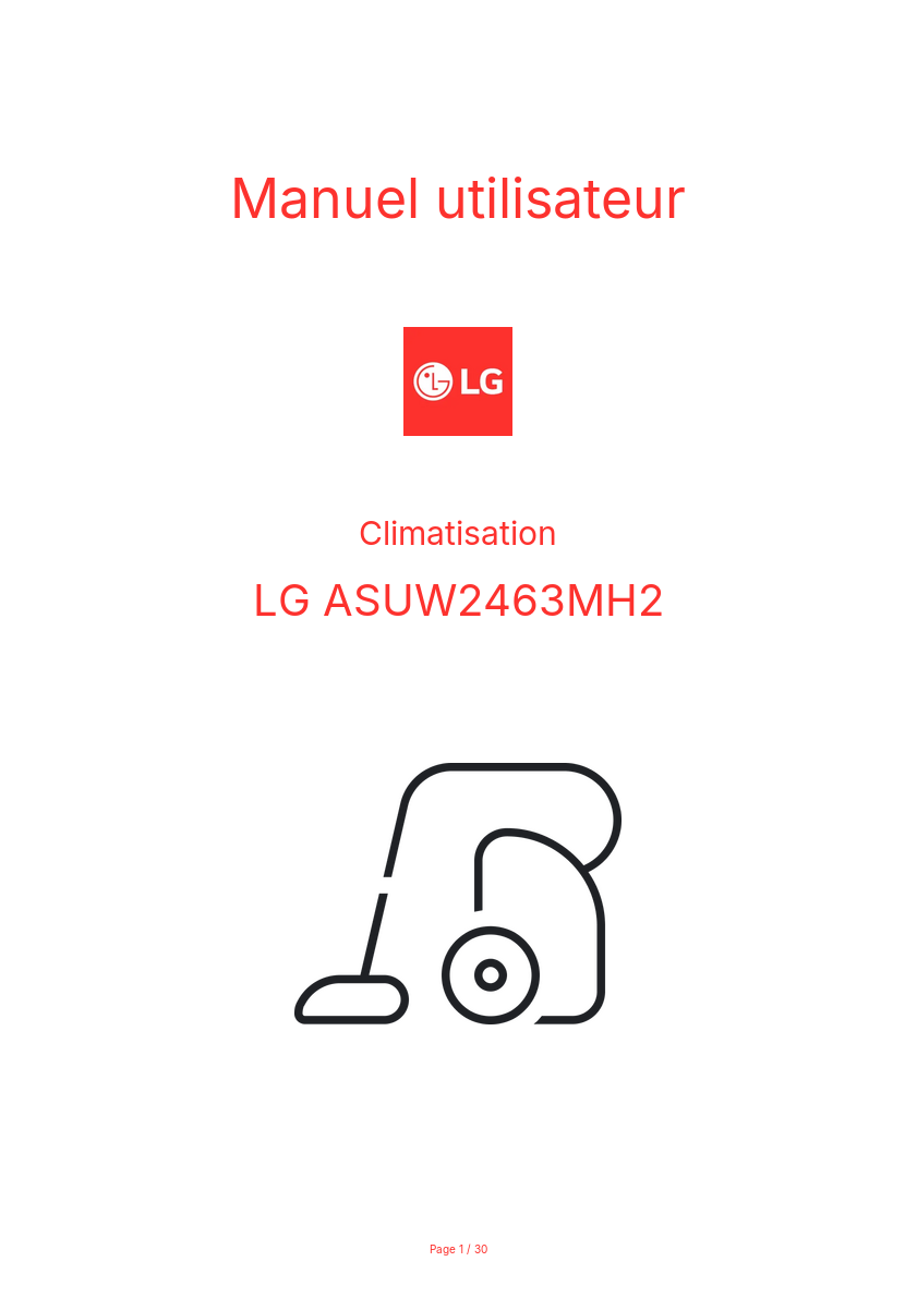 Page n°1 - Manuel utilisateur LG ASUW2463MH2