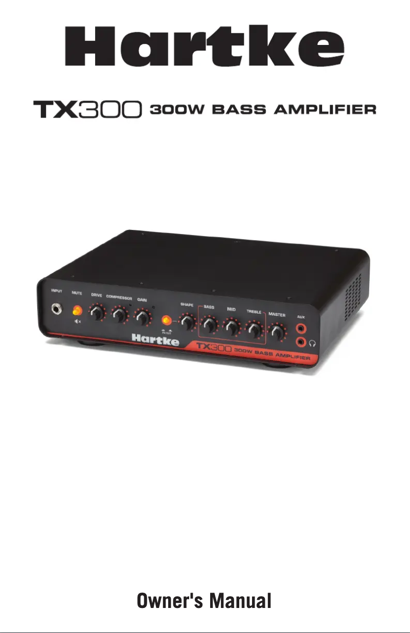 Page 1 de la notice Manuel utilisateur Hartke HATX300