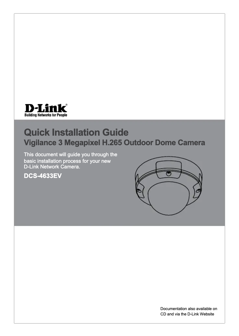Page n°1 - Guide d'installation D-Link DCS-4633EV