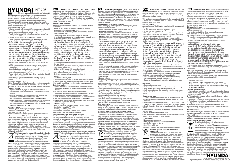 Image de la première page du manuel de l'appareil NT208
