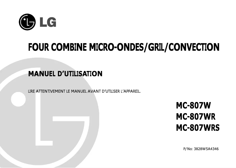 Page n°1 - Manuel utilisateur LG MC-807WR