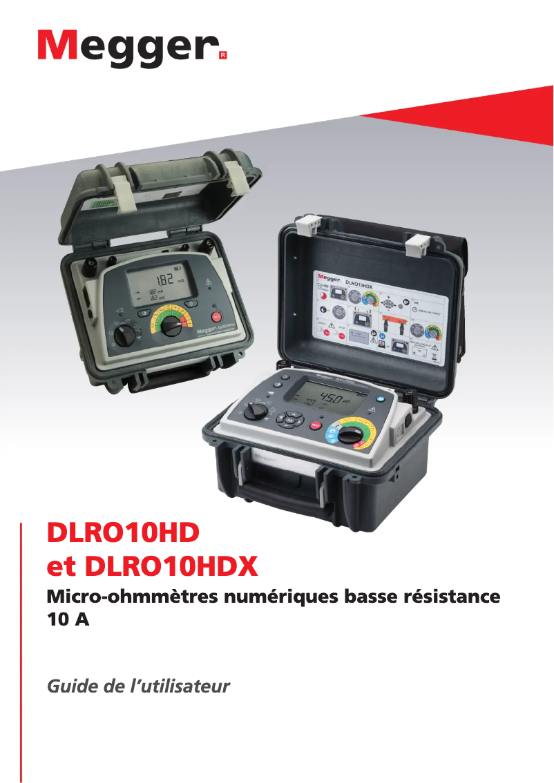 Page 1 de la notice Manuel utilisateur Megger DLRO10HD