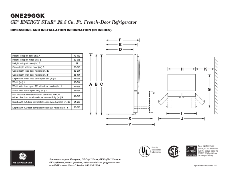Imagen de la primera página del manual del dispositivo GNE29GGKWW