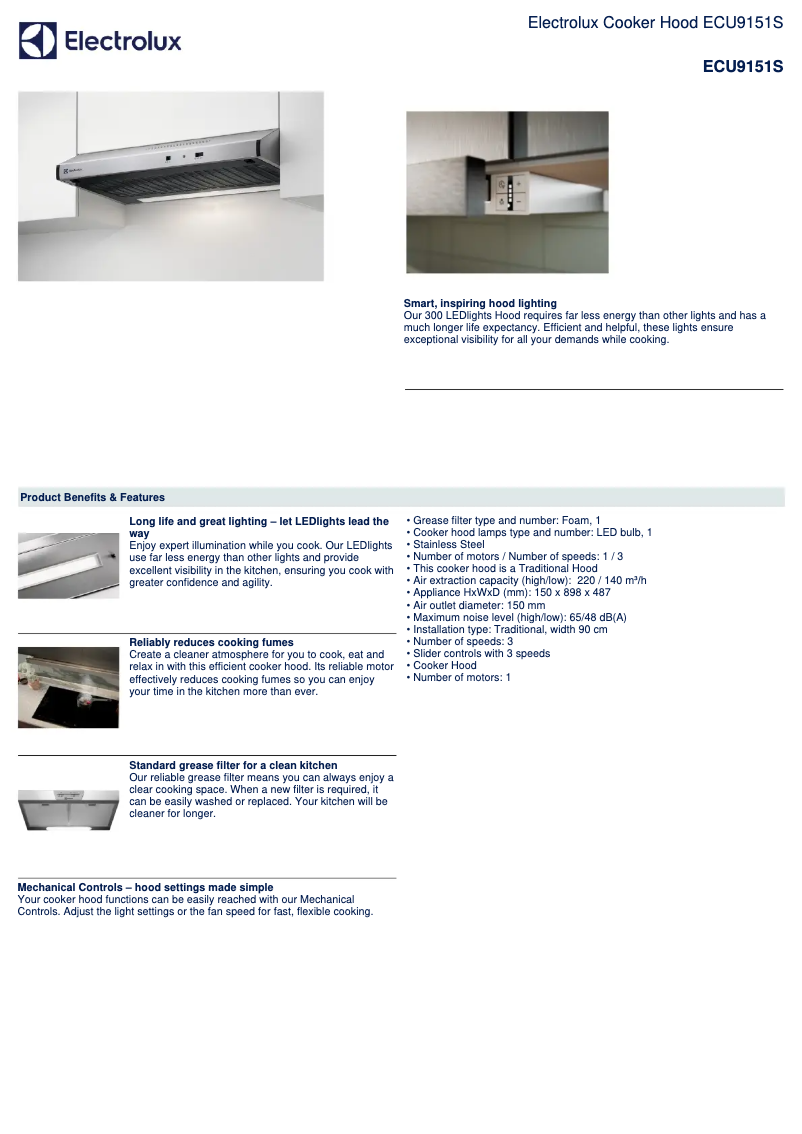 Page 1 de la notice Manuel utilisateur Electrolux ECU9151S