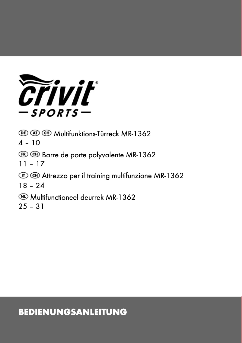 Page n°1 - Manuel utilisateur Crivit MR-1362
