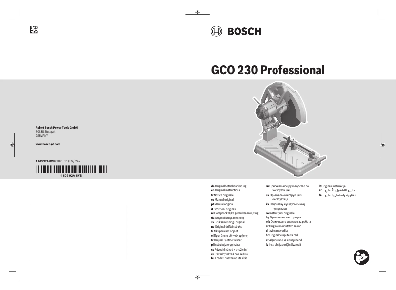 Page 1 de la notice Manuel utilisateur Bosch GCO 230 Professional