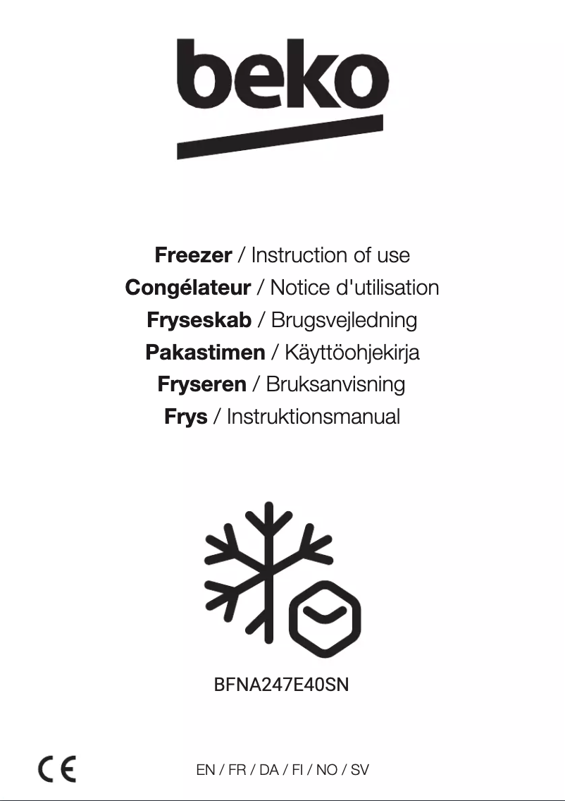 Page n°1 - Manuel utilisateur Beko BFNA247E40SN