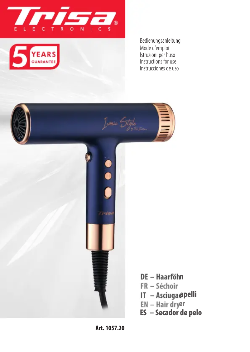 Page 1 de la notice Manuel utilisateur Trisa Iconic Style 1057.20