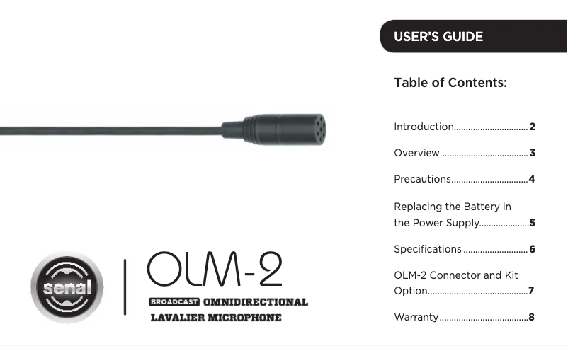 Image de la première page du manuel de l'appareil OLM-2S-P