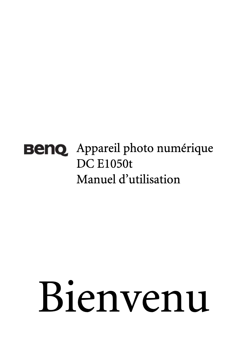 Page n°1 - Manuel utilisateur BenQ DC E1050t