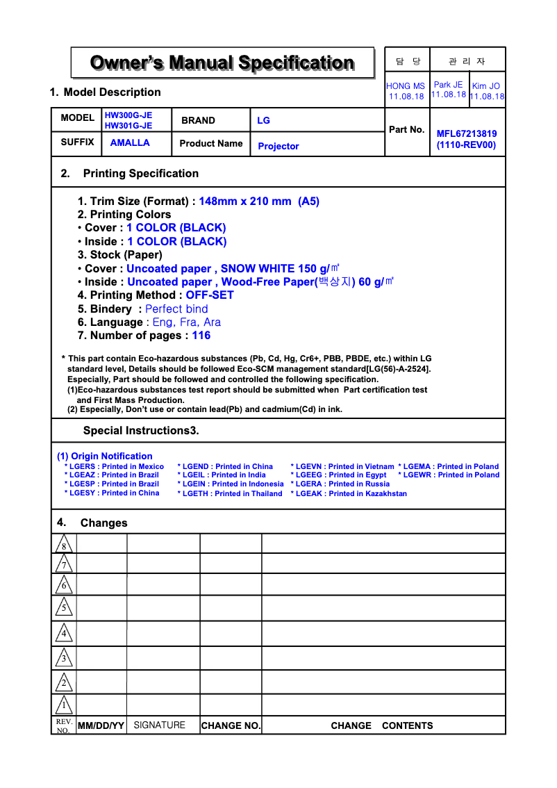 Página 1 del manual Manual de usuario LG HW300G