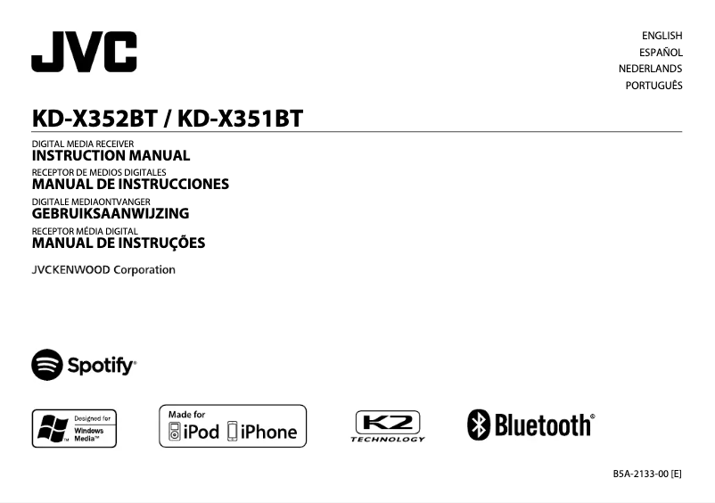 Page n°1 - Manuel utilisateur JVC KD-X352BT