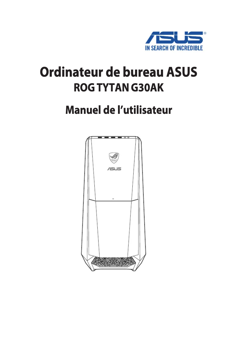 Page 1 de la notice Manuel utilisateur Asus ROG G30AK