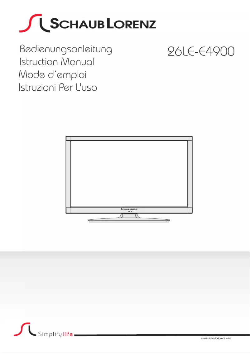 Page 1 de la notice Manuel utilisateur Schaub Lorenz 26LE-E4900
