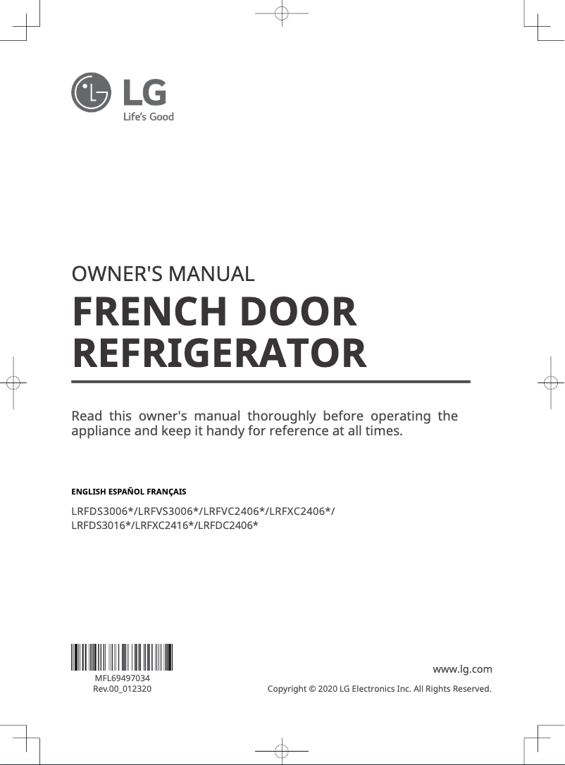 Page n°1 - Manuel utilisateur LG LRFXC2416D