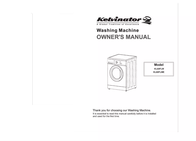 Page n°1 - Manuel utilisateur Kelvinator KL60FLME