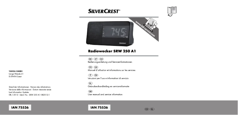Page 1 de la notice Manuel utilisateur SilverCrest SRW 250 A1