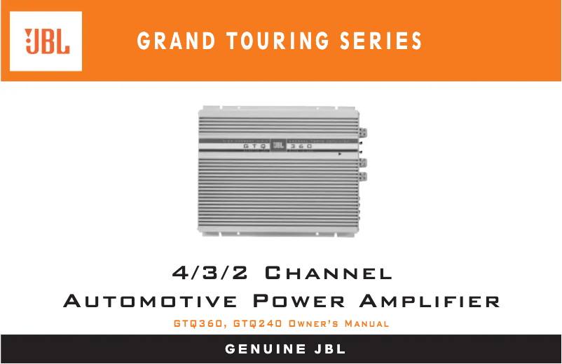 Page 1 de la notice Manuel utilisateur JBL Grand Touring GTQ240