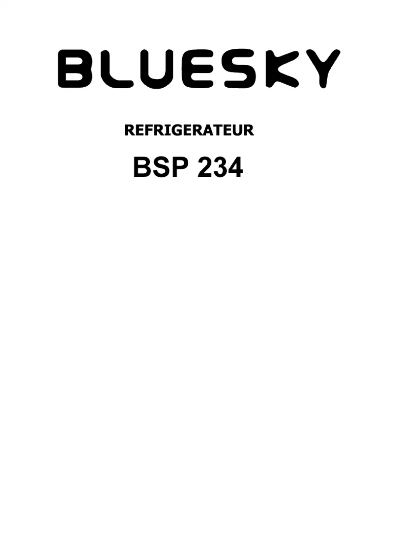 Page n°1 - Manuel utilisateur Bluesky BSP 234