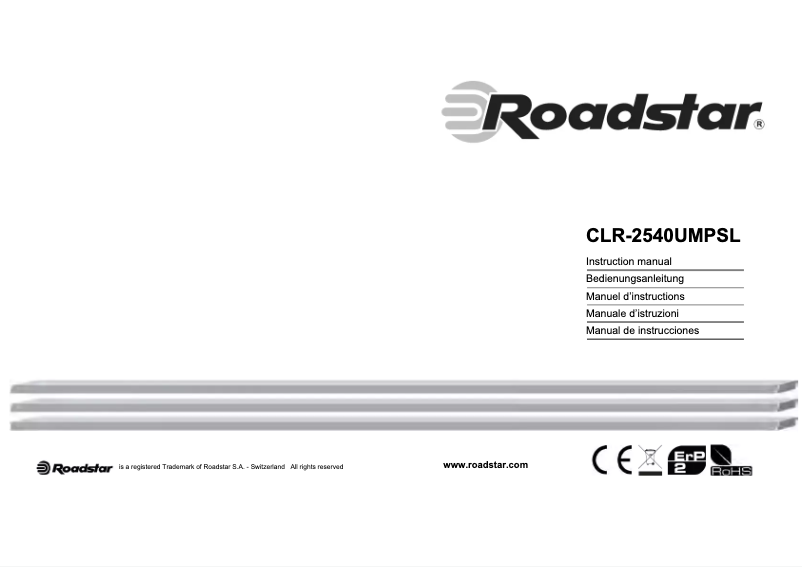 Page 1 de la notice Manuel utilisateur Roadstar CLR-2540UMPSL